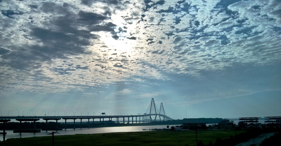The Cooper River Bridge is spectacular in the early morning light in Charleston, SC.