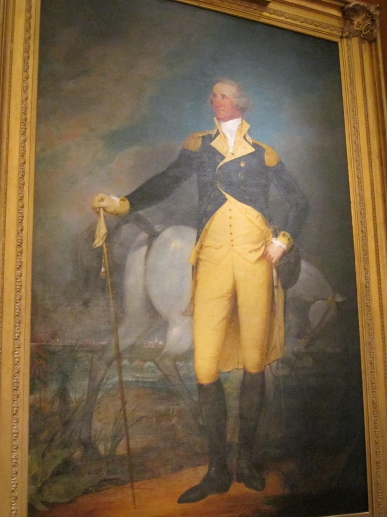 John Trumbell painting of George Washington, with horse's ass