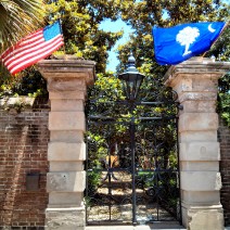 One of the most famous gates in Charleston, SC is the Sword Gate, named for the swords that are embedded in the design.