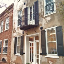 There are wonderful cast and wrought iron balconies all over Charleston, SC.