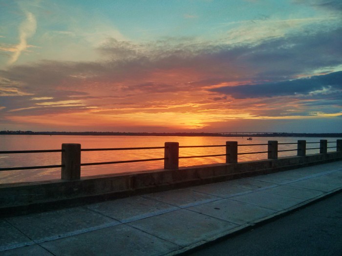 Another beautiful Charleston sunset along the Ashley River, as seen from the Low Battery
