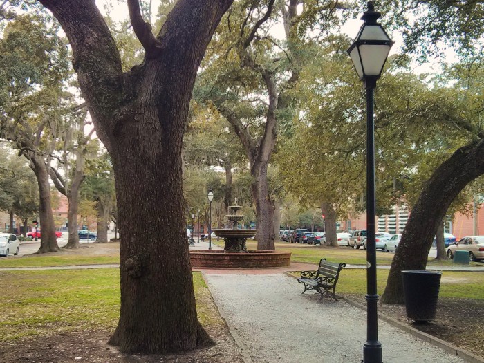 Wragg Square is a peaceful oasis in the middle of downtown Charleston, SC