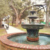 One of the beautiful fountains scattered around Charleston, SC can be found in Wragg Square.