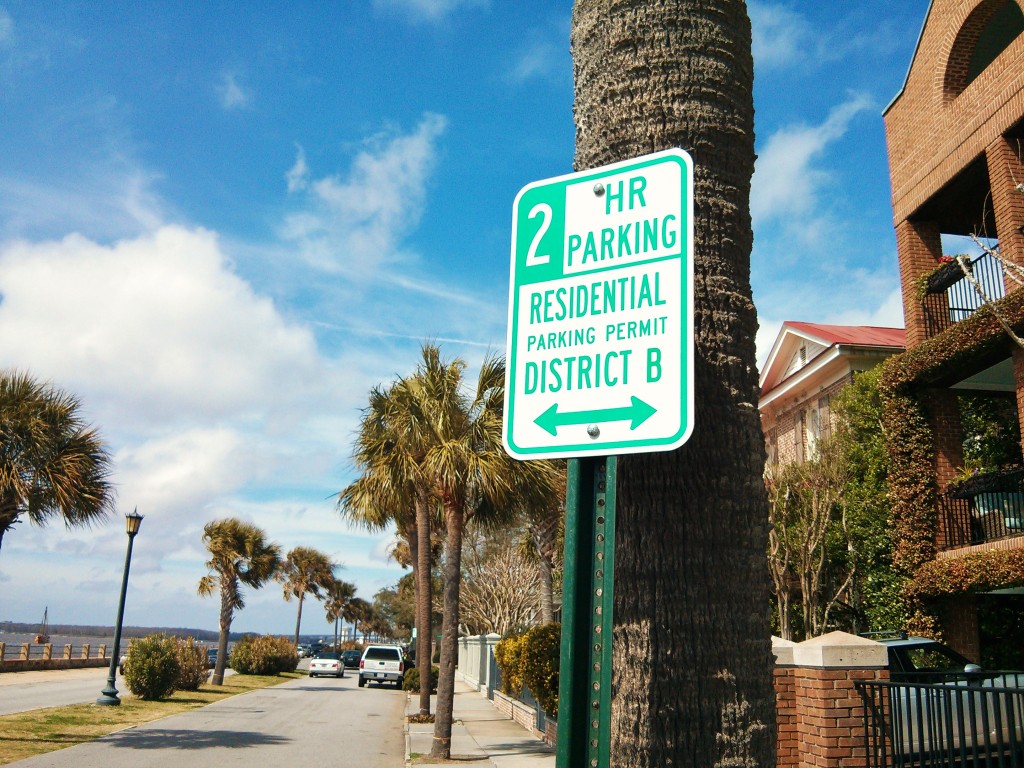 Charleston parking signs are confusing! You can park there without a permit, but only for the  time stated.