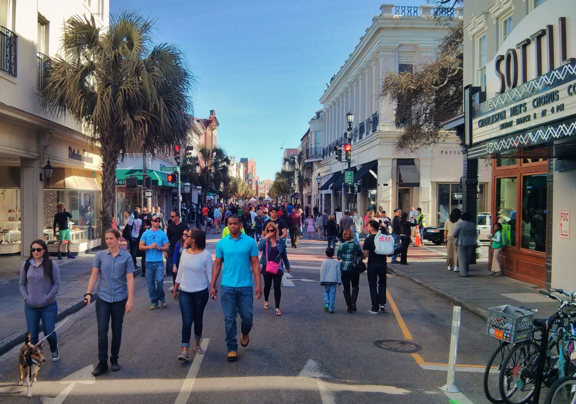 One of the wonderful monthly traditions in Charleston, SC is Second Sunday -- where King Street is shut to traffic and the street turns into a wonderful pedestrian mall.