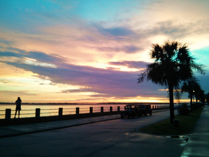 Sunsets in Charleston, SC along the Ashley River can be striking and memorable.