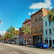 The south side of Broad Street in Charleston, SC... anchored by the Old Exchange Building.