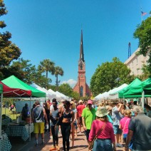 On Saturday morning in Charleston, SC the Farmers Market in Marion Square is the place to be.