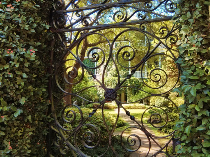 Peer through a beautiful Charleston, SC wrought iron gate and the view getter better and better.