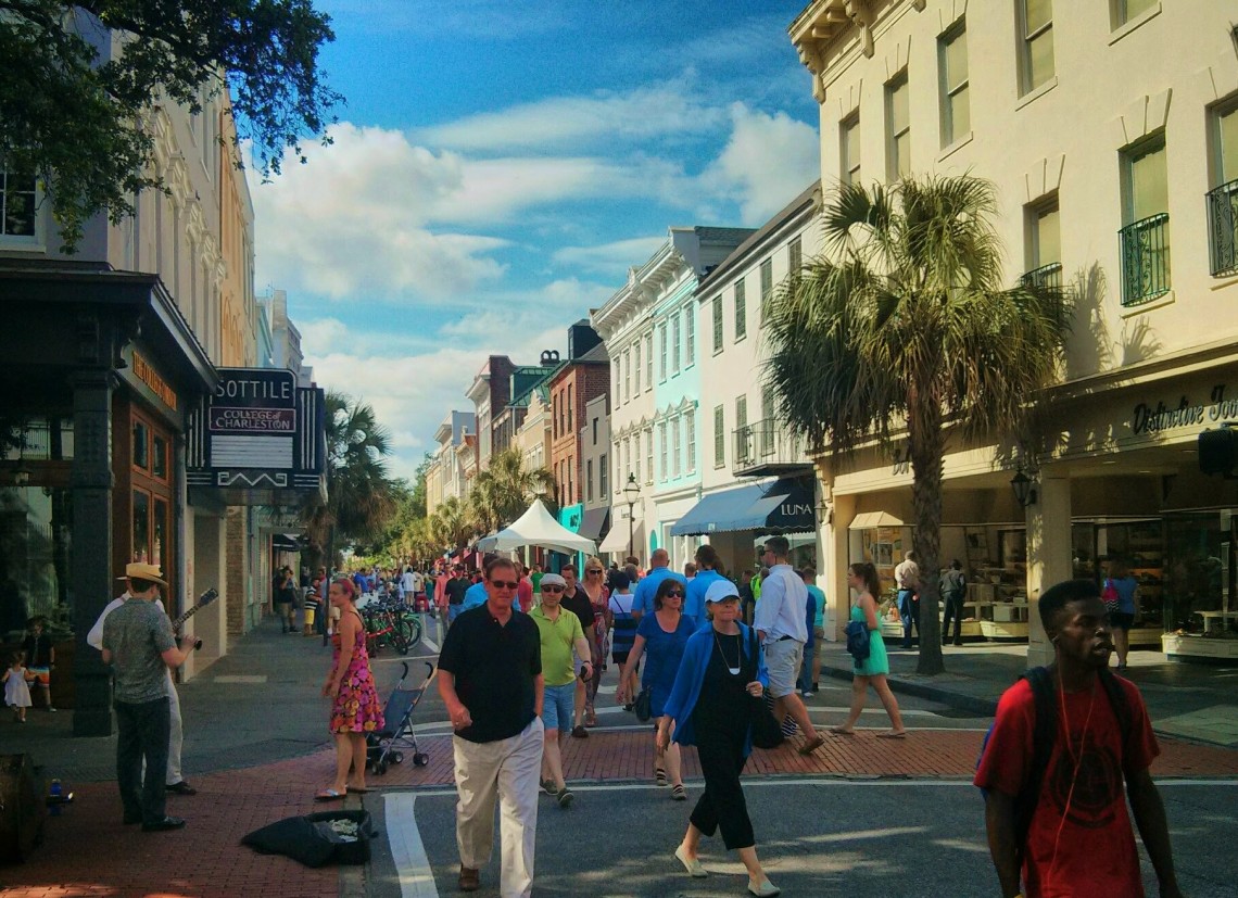 Every second Sunday of the month, King Street in Charleston, SC is shut down to traffic and it becomes and amazing pedestrian mall -- full of shopping, food, music and more.