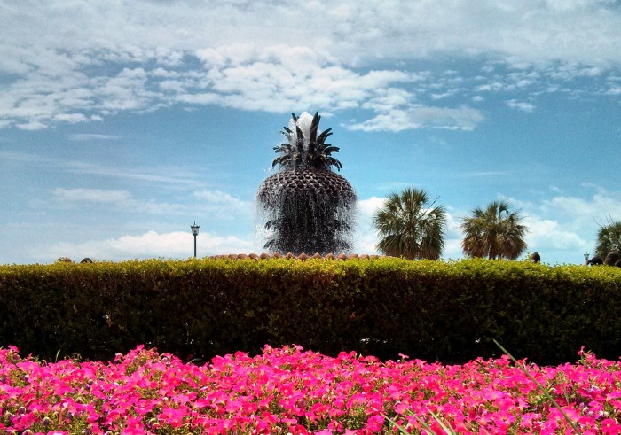 The Pineapple Fountain in Waterfront Park in Charleston, SC is a symbol of welcome in the friendliest city in the United States.