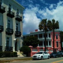 These are the first two houses on the High Battery in Charleston, SC heading away from White Point Garden -- elegance and a bit of brightness.