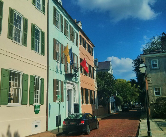 Church Street in Charleston, SC in the late afternoon. One of the prettiest streets to walk in Charleston.