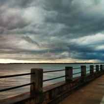 With violent thunderstorms in the area, the sky around the Low Battery in Charleston, SC was looking dramatically threatening.