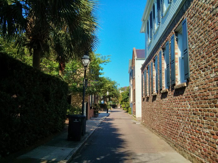 Lamboll Street in Charleston, SC is a charming two block long street. This section is referred to as "Little Lamboll," due to it being a narrow one way passage.