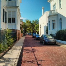The last few blocks of Church Street in Charleston, SC are paved with brick... making it one of the few brick streets in the historic city.