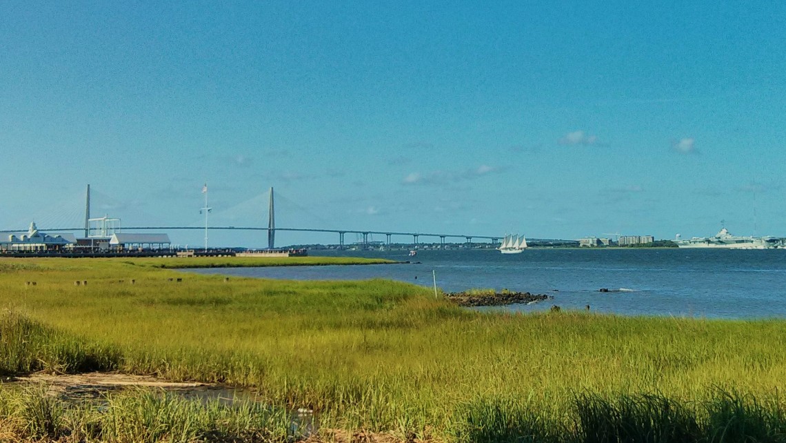 Charleston Harbor is full of all sorts of interesting watercraft on a beautiful South Carolina summer day.