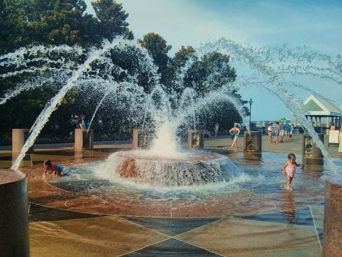 On a hot summer day in Charleston, SC, there are few ways to cool off better than playing in one of the fountains in Waterfront Park.