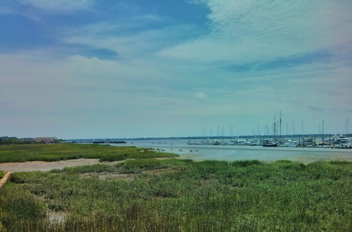 The views from the peninsula of Charleston, SC are beautiful. This is along the Ashley River from the City Marina.