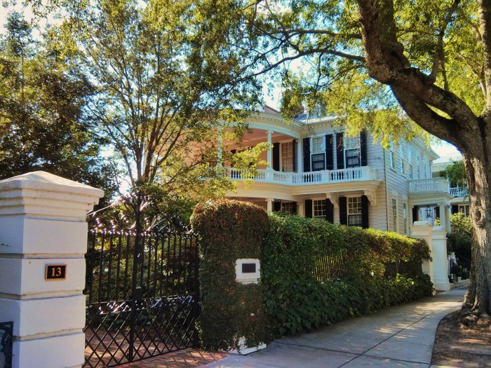 This beautiful house and garden in Charleston, SC is located at 13 Meeting Street.