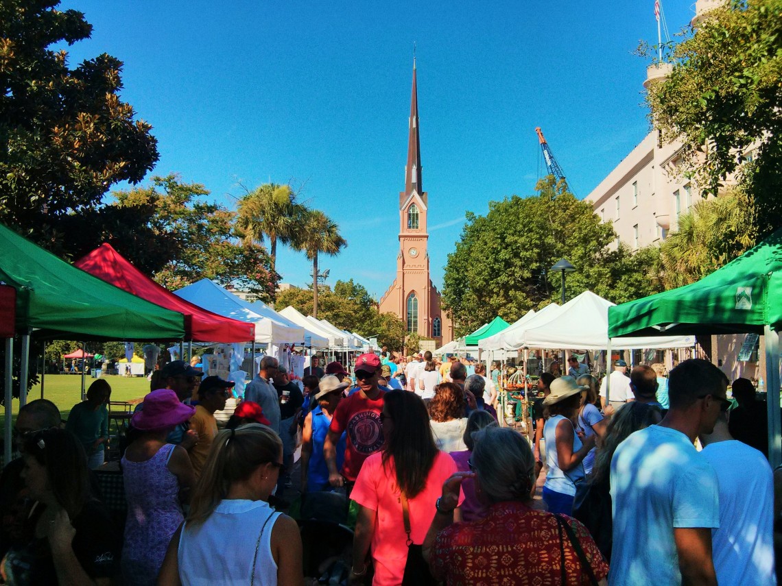 The Charleston Farmers Market in Marion Square is always a rocking place to be on a Saturday morning, particularly when the weather is this gorgeous.