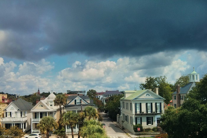 Some dark and stormy clouds over the historic heart of downtown Charleston, SC.
