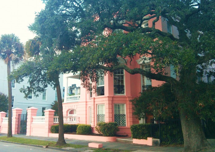 One of Charleston's most visible houses on East Battery, which is now a B&B, is hidden a bit here behind a beautiful Live Oak tree.