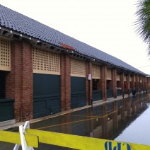 After days of super high tides and torrential rains, despite pockets of standing water in places, Charleston is drying out. Here the City Market still has to deal with some flooding.