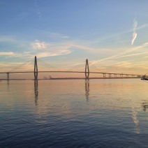 The Ravenel Bridge, which spans the Cooper River -- connecting Charleston, SC and Mt. Pleasant, is one gorgeous bridge.