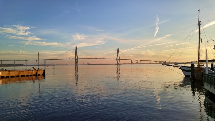 The Ravenel Bridge, which spans the Cooper River -- connecting Charleston, SC and Mt. Pleasant, is one gorgeous bridge.