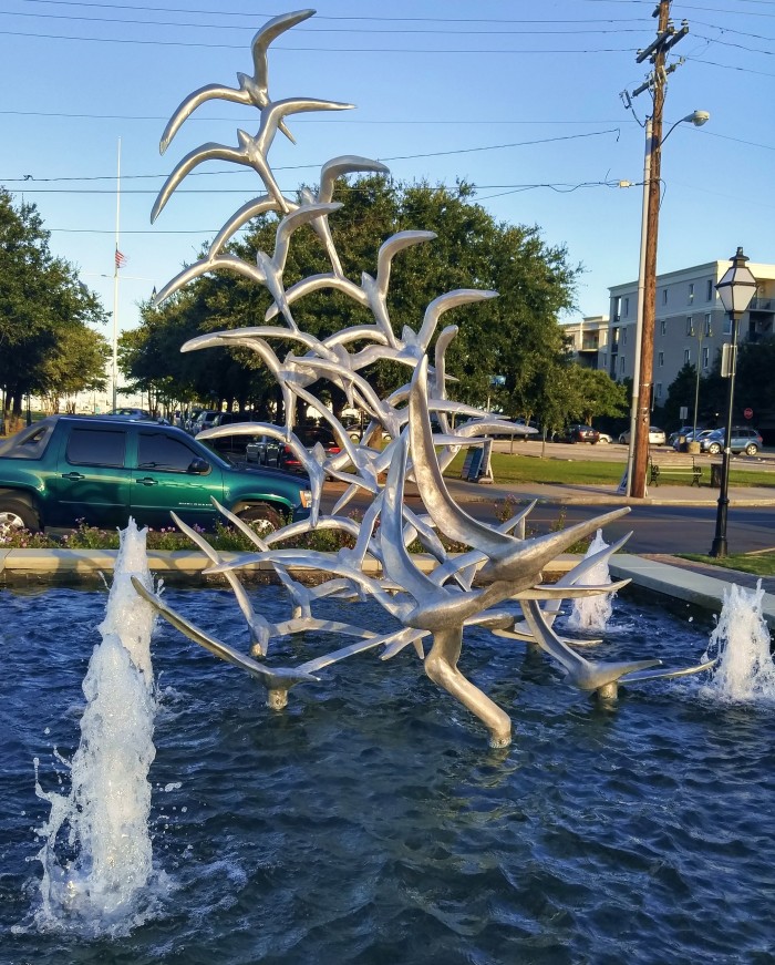 This beautiful sculpture of seabirds over water is a new addition to Charleston, SC.