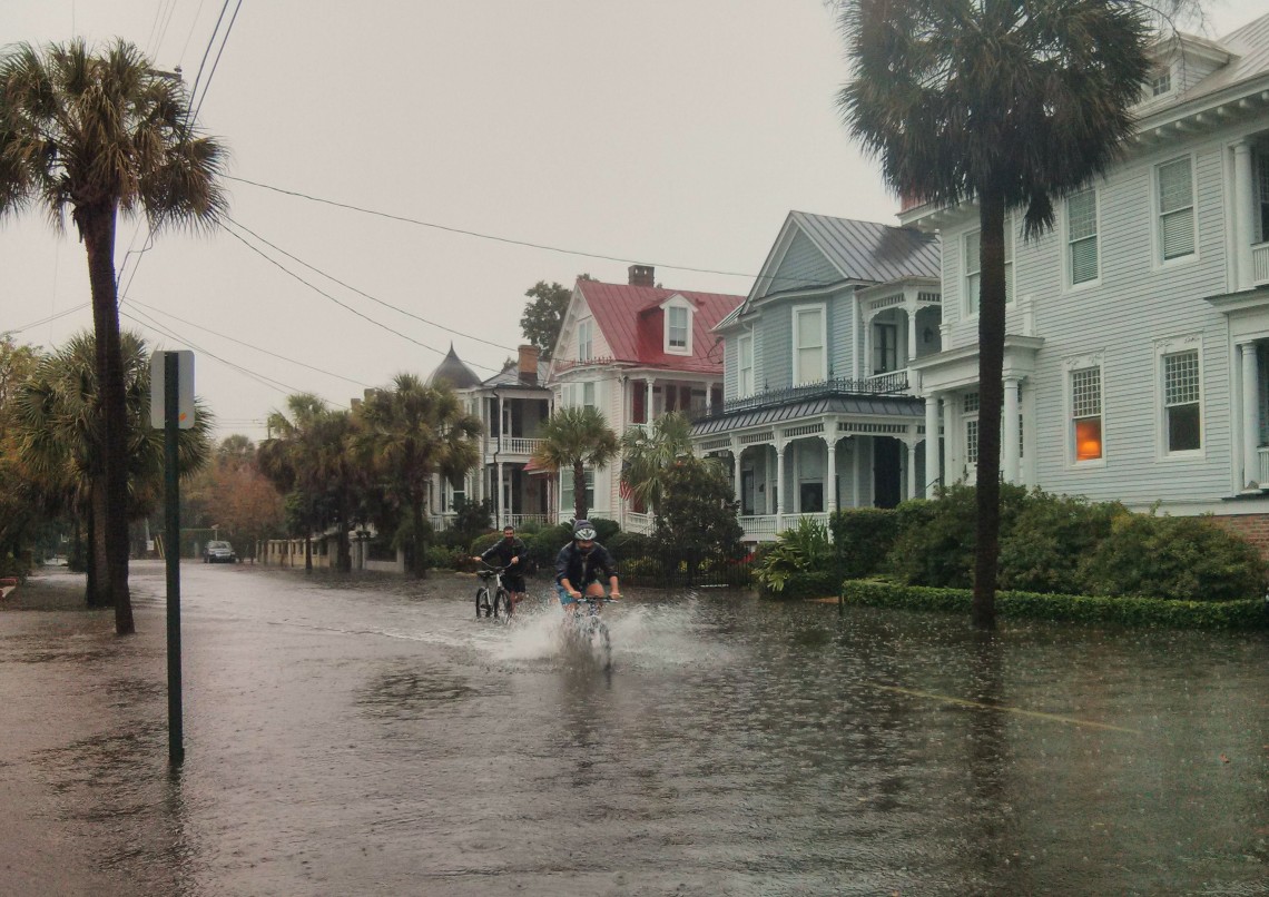 With incredible flooding all over the Charleston peninsula, residents were definitely making the best of it.