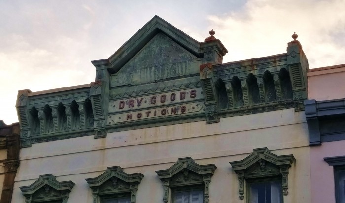 The building tops of some of the really old commercial buildings in Charleston, SC are fascinating. This one had a notion.