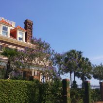 This gorgeous house in Charleston, SC sits at the corner of Murray Boulevard and Limehouse Street, with a commanding view of the Ashley River.