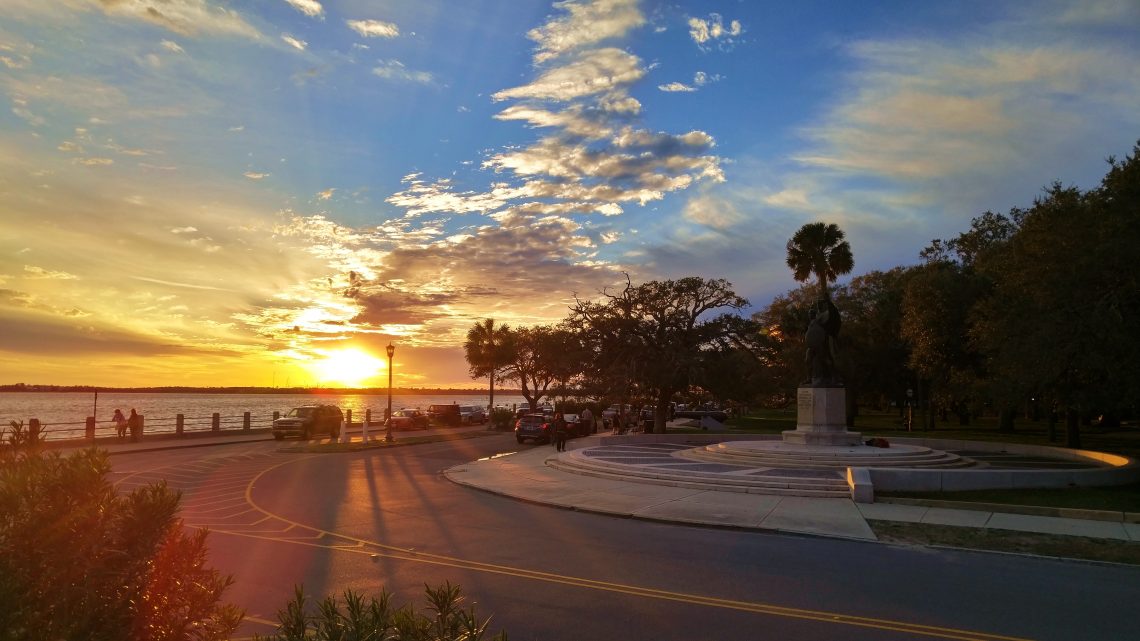A beautiful sunset from the tip of the Charleston peninsula.