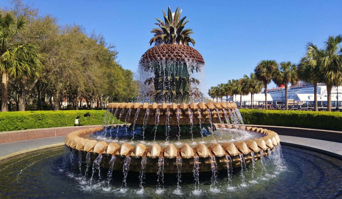 The Pineapple Fountain, in Waterfront Park, is one of the most beloved sites in Charleston. Symbolizing "welcome," it is not only pretty cool looking, it can cool off your feet after a long day of exploring Charleston.