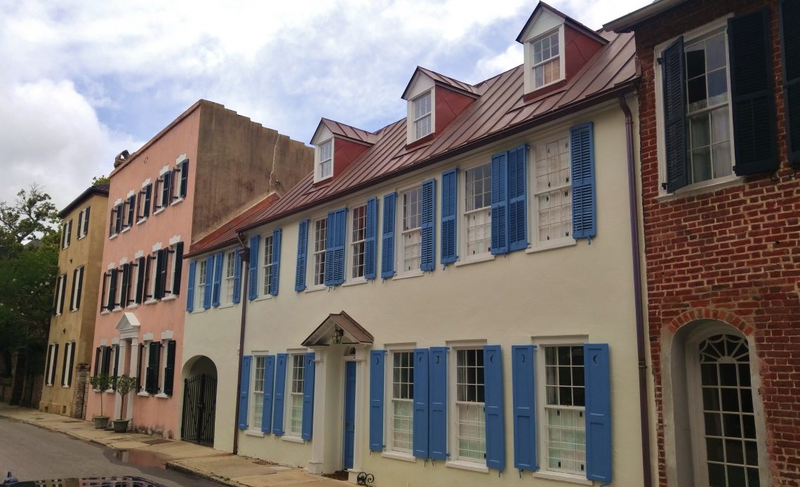 The blue shutters on a pre-Colonial era house on Tradd Street are some of my favorite in Charleston. 