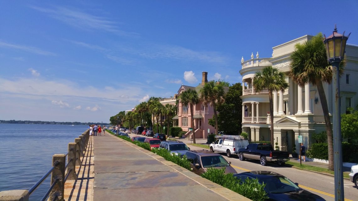 A view along East Battery from the High Battery. Classic Charleston.