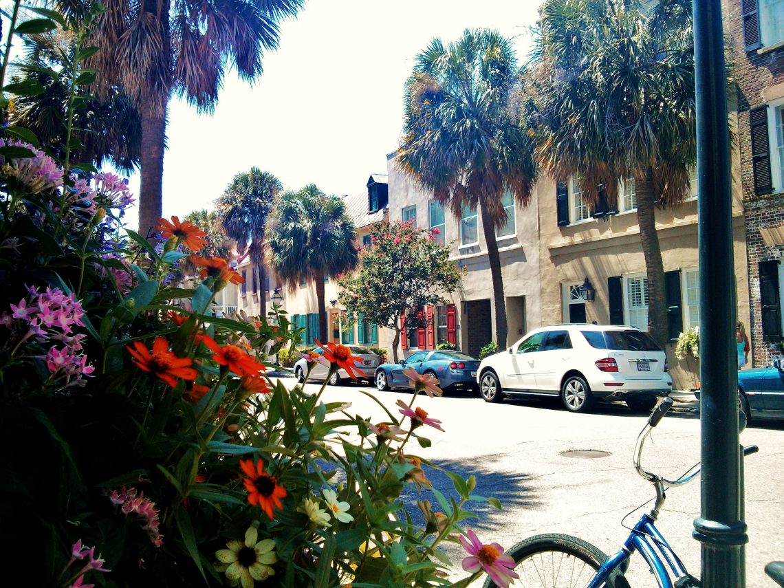State Street... the essence of Charleston -- window boxes, flowers, a bicycle and wonderful colonial era buildings.