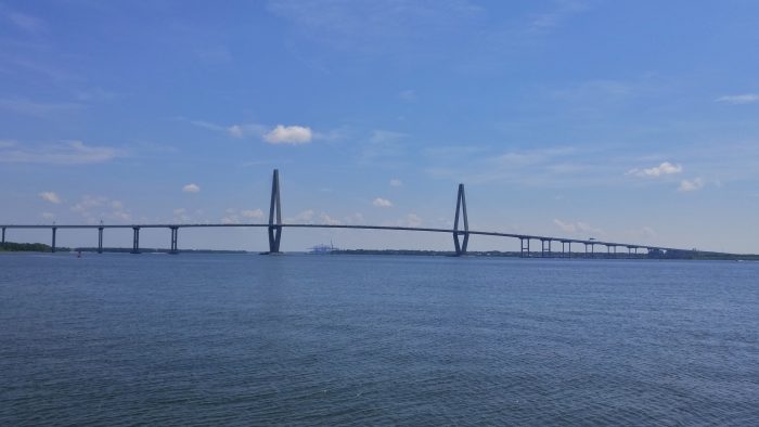 The Arthur Ravenel, Jr. Bridge links Charleston to Mt. Pleasant. Many people who have lived in Charleston prior to its construction just call it the Cooper River Bridge, as its predecessors were referred to. Whatever you want to call it, it's spectacular.