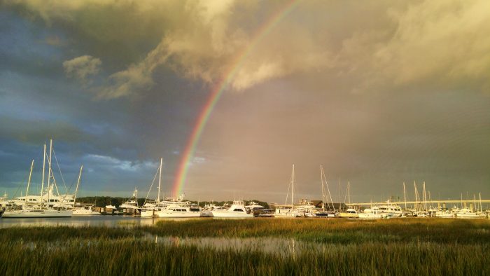A gorgeous morning view at the City Marina on Lockwood Boulevard. Not a bad thing to find at the end of the rainbow.