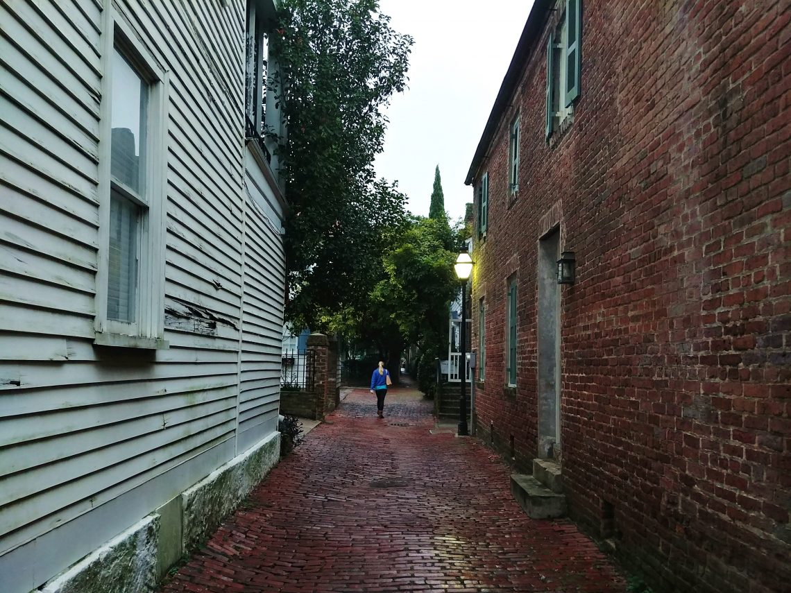 One of the charms of Charleston are the little alleys that intersect the historic peninsula. Here Stoll's Alley is a quick and beautiful cut-through from Church Street to East Bay.