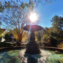 Magical Charleston. This fountain of light can be found in the Chapel Street Fountain Park, a little pocket park on Chapel Street.