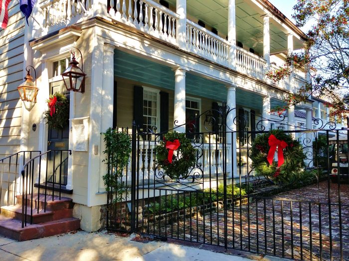 Charleston houses are decorated beautifully during the holidays.