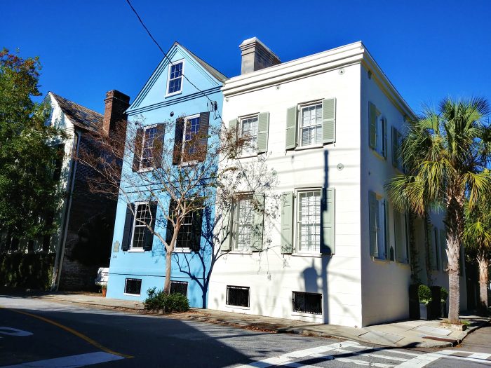 These wonderful Charleston houses -- located at the the intersection of Anson and Wentworth Streets -- while joined together, are distinctively beautiful.