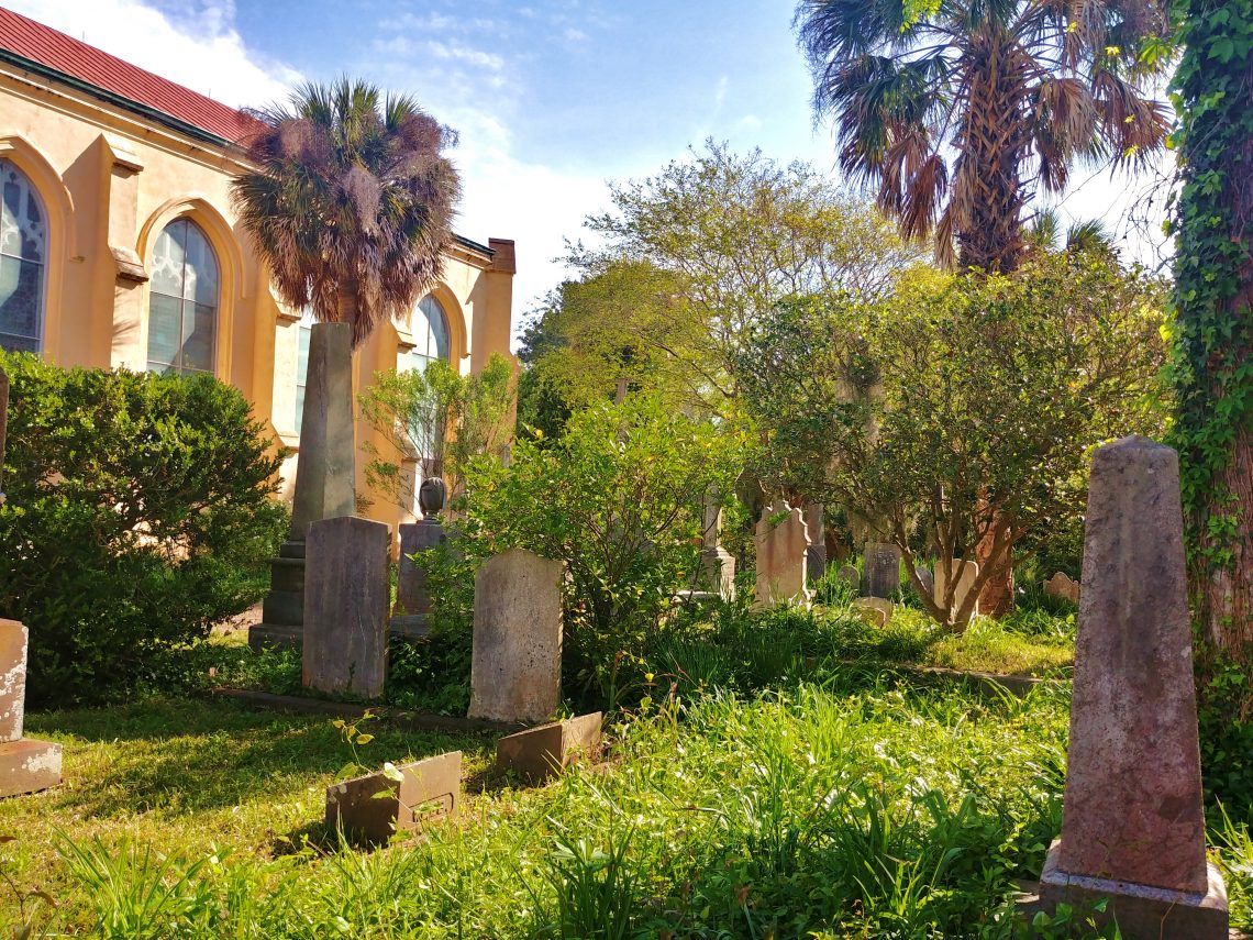 The graveyard at the Unitarian Church in Charleston. Beautiful in its more wild state than other graveyards in Charleston.