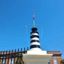 This little lighthouse, and a twin, guard the entrance to the Coast Guard Station on the Charleston peninsula. Have you walked by them?