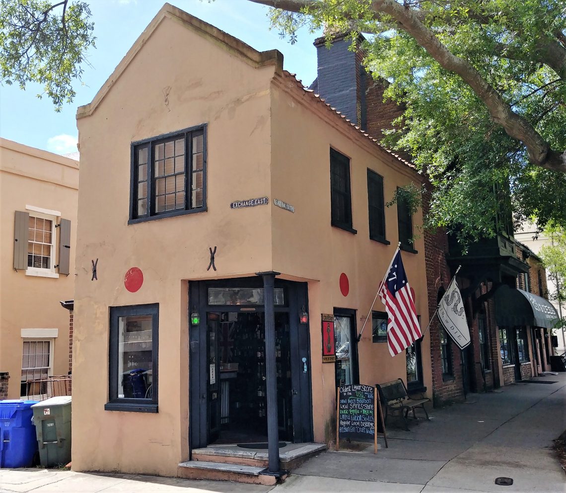 This very colonial (circa 1686) little building, at the corner of East Bay and Exchange Street,  is the oldest liquor store in the United States. Pretty cool.