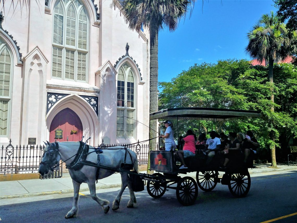 The French Huguenot Church in downtown Charleston is one of the oldest congregations in the city, with its first church being built on this site in 1687. While there have been a number of other church buildings, the one standing today was completed in 1845. Services used to be held in French, but that now only occurs once a year. Pretty cool.