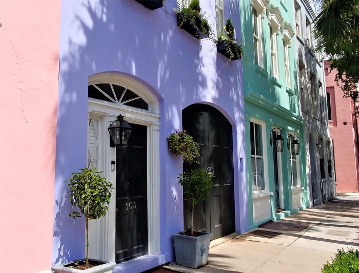 Charleston is full of vibrantly colored buildings. This eye-catching purple house is part of Rainbow Row on East Bay Street.
